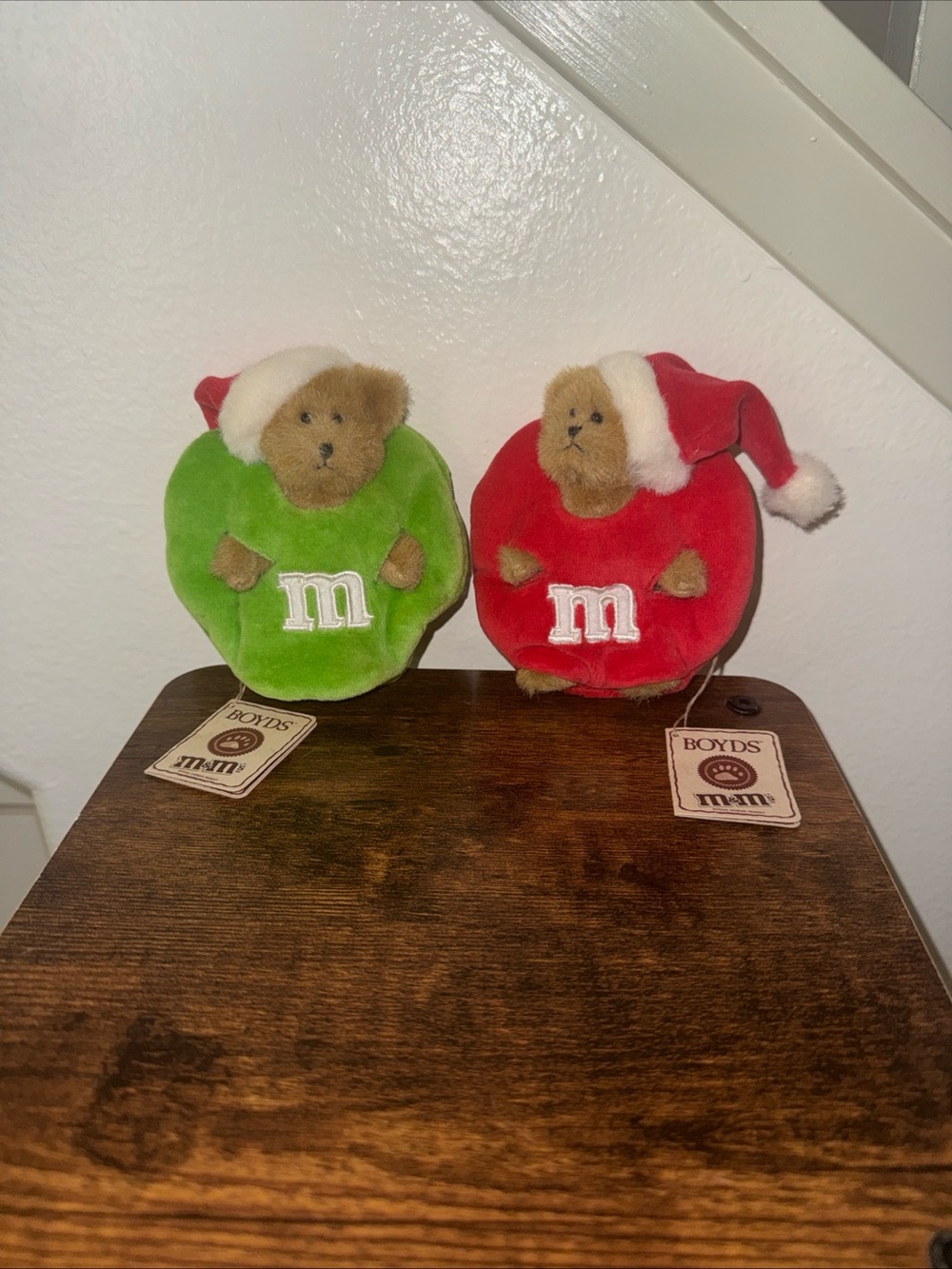 Boyds Bears Holiday M&M Plush Pair in Red and Green